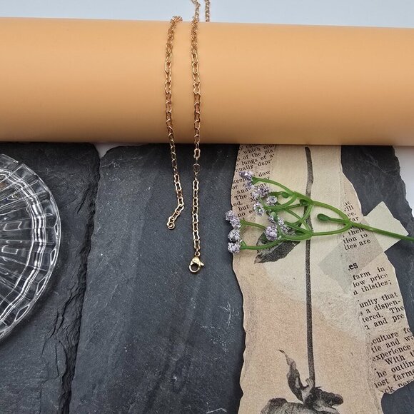 Rose Gold Chain Necklace Gold Plated Dainty Unisex Jewelry, XPNL0002 - Picture 5 of 12